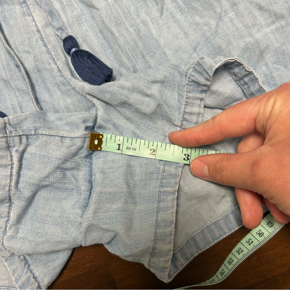 Vineyard Vines Chambray Short with Tassel Ties Size M - Picture 9 of 10